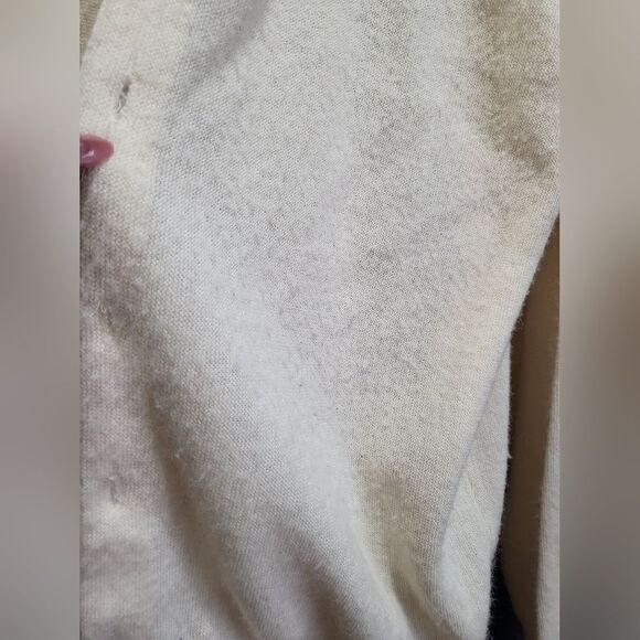 Vintage Woolen Mills Cream Grandpa Cardigan Button V Sz Tall XL USA Unisex - Picture 11 of 14